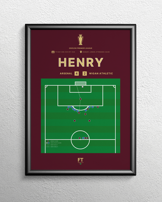 Henry's third goal vs. Wigan Athletic