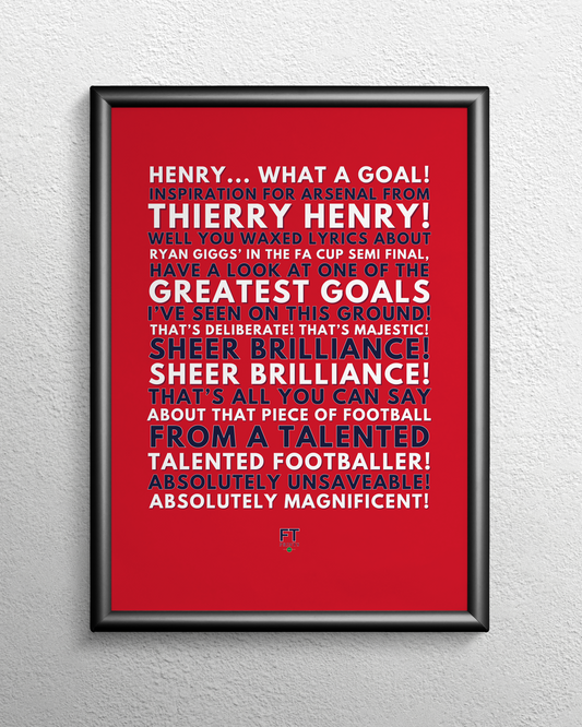 Thierry Henry - Absolutely unsaveable! Absolutely magnificent!