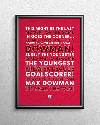 Max Dowman - The youngest Premier League goalscorer! (Burgundy)
