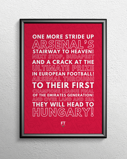 Arsenal - Next stop, Budapest! (White)