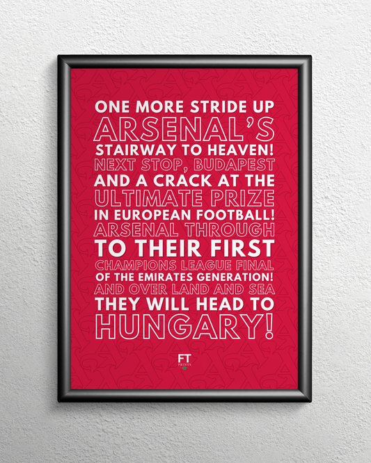 Arsenal - Next stop, Budapest! (White)