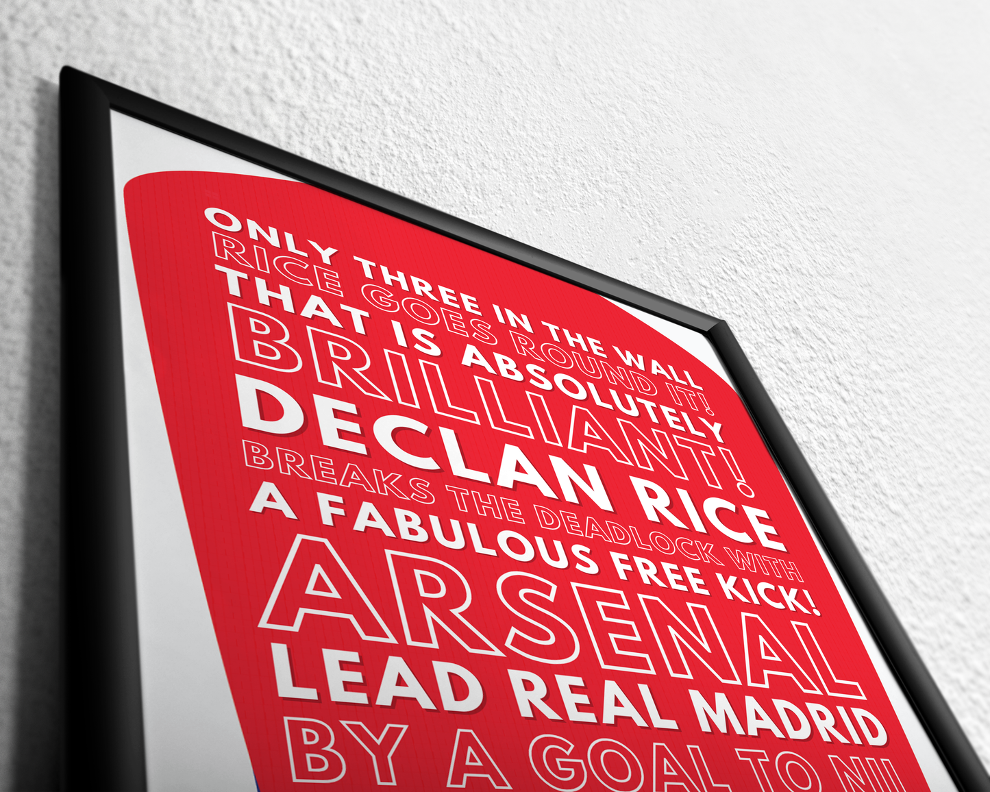 Declan Rice - Only three in the wall Rice goes round it!