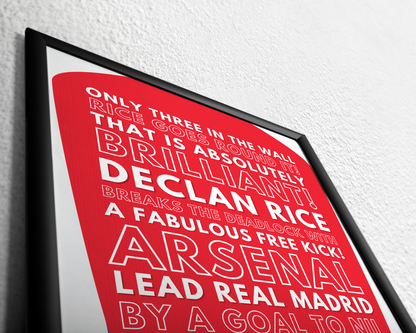 Declan Rice - Only three in the wall Rice goes round it!