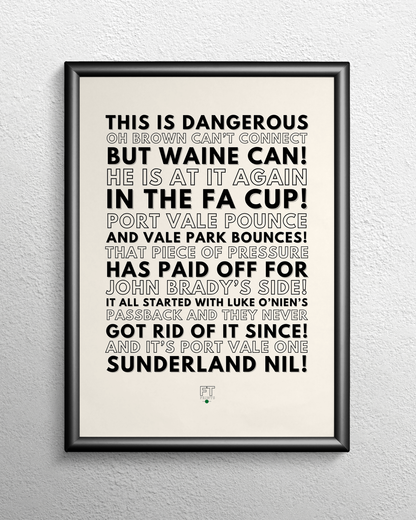 Ben Waine - It's Port Vale one Sunderland nil!