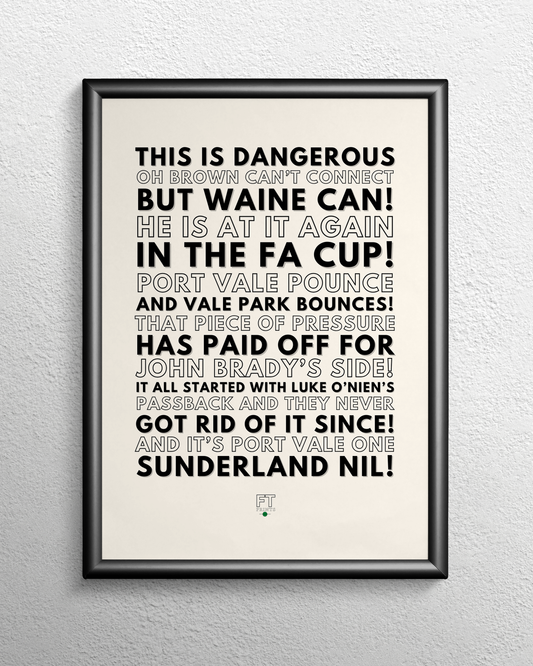 Ben Waine - It's Port Vale one Sunderland nil!